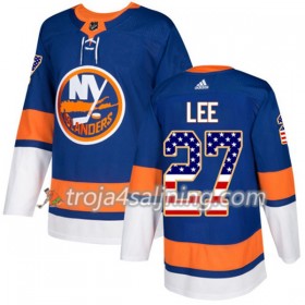 New York Islanders tröja Anders Lee 27 Adidas 2017-2018 Blå USA Flag Fashion Authentic - NHL Tröjor Herr
